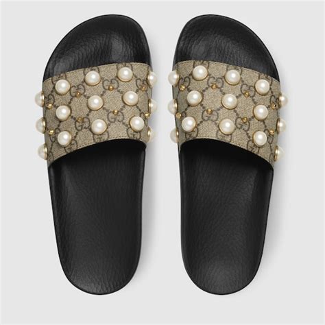 gucci pearl slides and diamond|stores that sell Gucci slides.